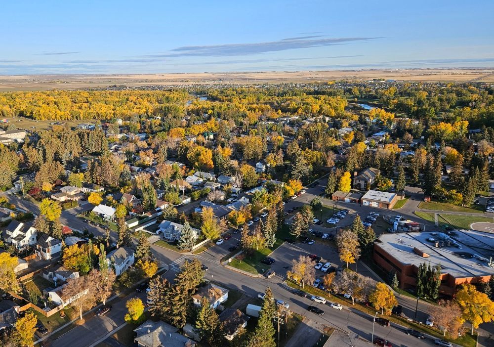 Drone view of town resized