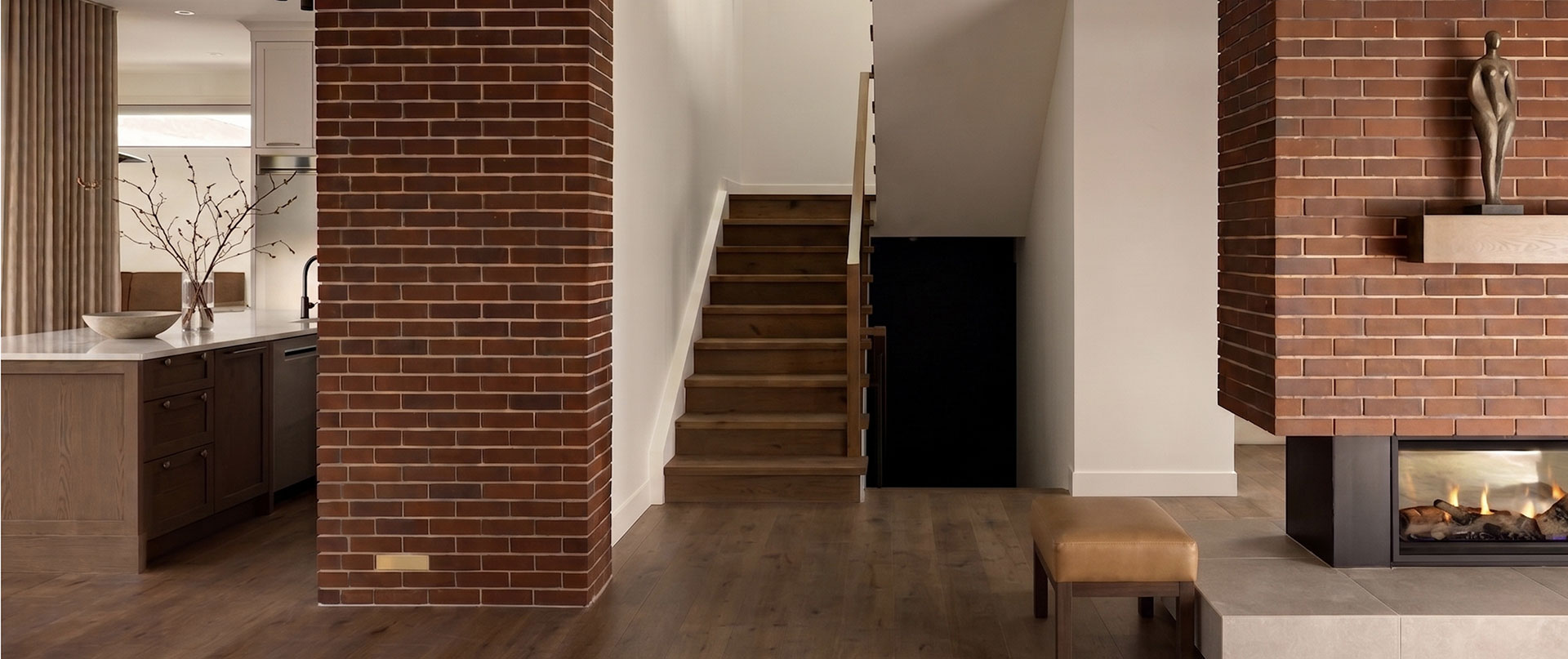Brick wall desk