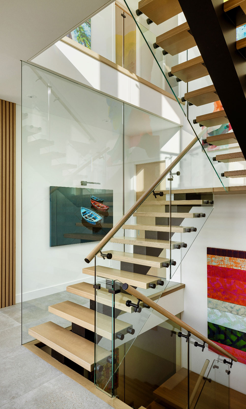 Wood glass stairs